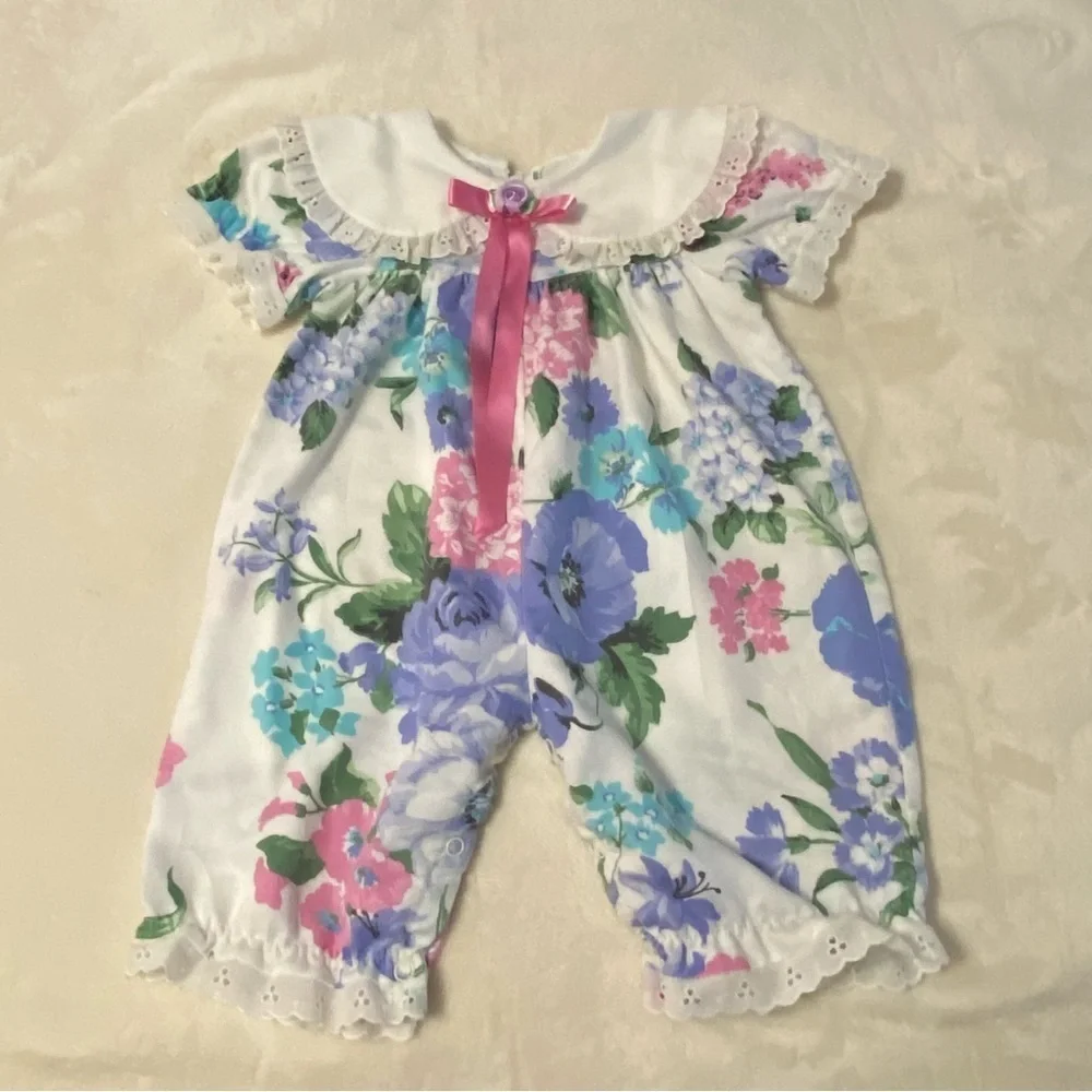 VTG ATLANTA APPAREL / Floral Balloon Romper Size 6 months